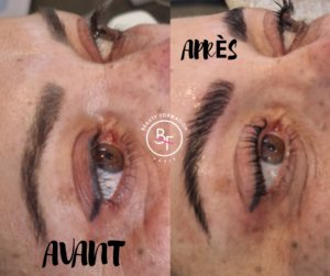 rehaussement teinture browlift avant après